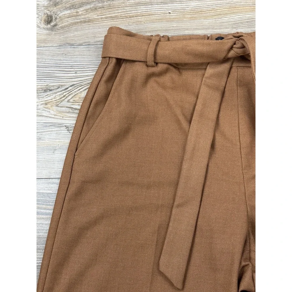 Banana Republic Rowan Brown Wide Leg Crop Pants Size 12 Officecore Careerwear